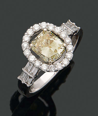 Fancy Light-Yellow-Diamantsolitär-Ring - photo 1