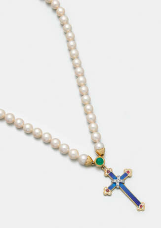 Perlenkette mit Kreuzanhänger - photo 1