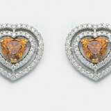 Paar hochfeine Natural Fancy-Deep-Orange-Diamantohrringe - фото 1