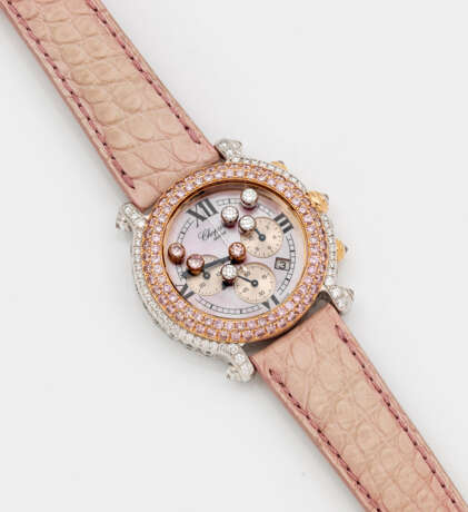 Damenarmbanduhr mit Pink-Diamantbesatz von Chopard - фото 1