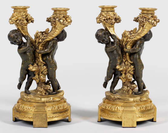 Paar skulpturale Louis XVI-Girandolen - Foto 1