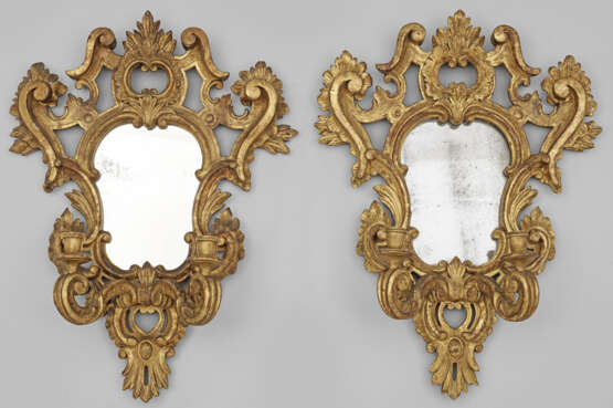 Paar große Barock-Spiegelappliken - Foto 1