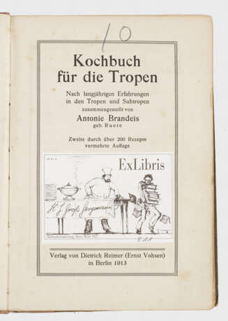 Antonie Brandeins: "Kochbuch für die Tropen. - photo 1