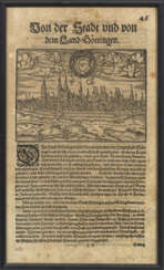 Textblatt mit früher Göttingen-Ansicht in der Renaissance