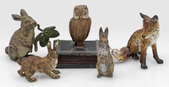 Fünf Wiener Bronzen mit einheimischen Tieren - Foto 1