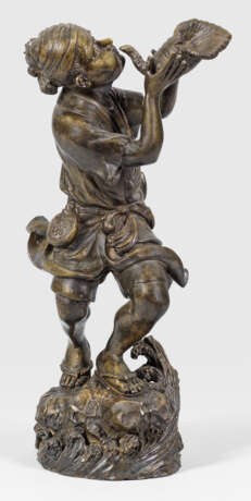 Japanische Bronze-Figur eines Pilgers - photo 1
