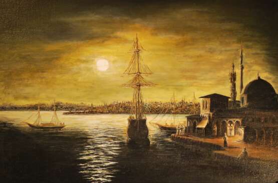 Painting “Based on the work of I. Aivazovsky”, Canvas on the subframe, Oil paint, Academism, Marine, 2010 - photo 1
