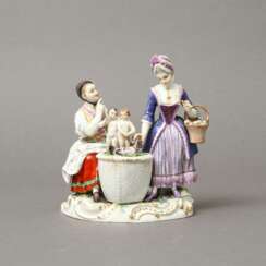 MEISSEN Figurengruppe 'Allegorie der Fruchtbarkeit', 19. Jahrhundert, 1. Wahl.