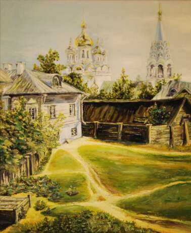Painting “Based on Moscow Courtyard by V. Polenov”, Canvas, Oil paint, Academism, Everyday life, 2005 - photo 1