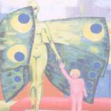 Design Painting “GREEN BUTTERFLY. SALES.”, Canvas, Oil paint, Surrealism, Mythological, 1985 - photo 1