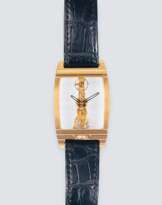 Seltene Tonneau Skeleton Herren-Armbanduhr 'Golden Bridge' in Roségold