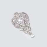 Außergewöhnliche Art-Nouveau Brosche mit Perlen und Diamanten - Foto 1