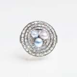 Art-déco Diamant-Ring mit Perlen - photo 2