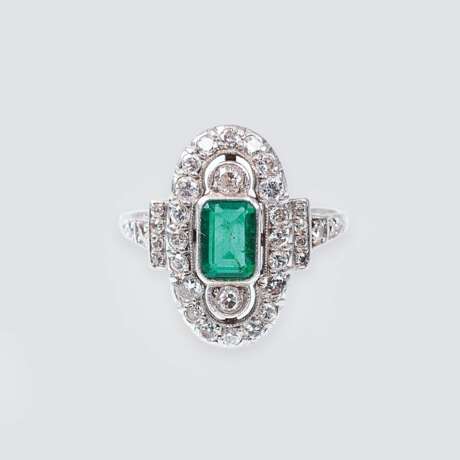 Art-déco Smaragd-Diamant-Ring - photo 1