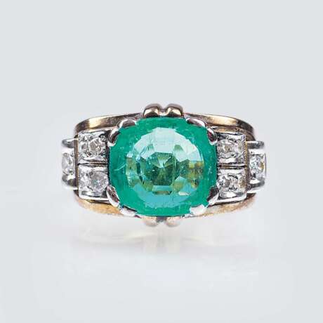 Vintage Smaragd-Diamant-Ring - Foto 1