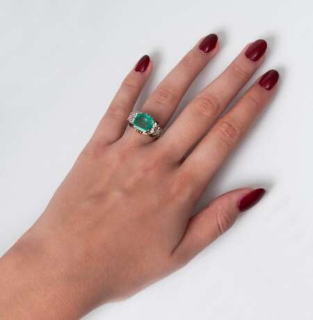 Vintage Smaragd-Diamant-Ring - Foto 3