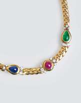 Gold-Collier mit Farbedelsteinen und Brillanten