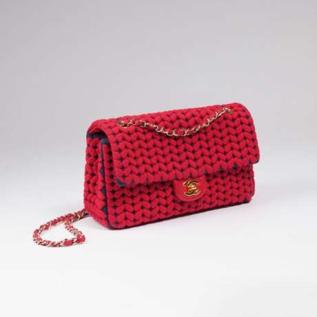 Chanel. Red Braided Flap Bag - фото 1