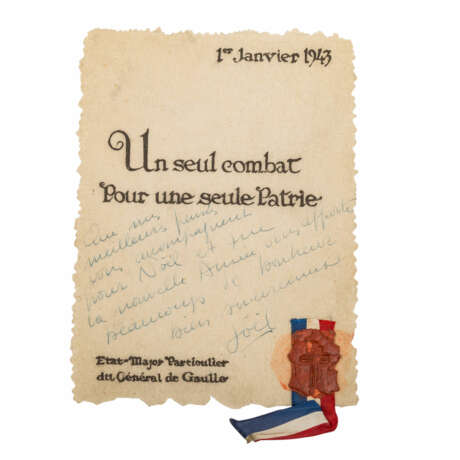 Selten erhaltenes Schriftstück Frankreich 1943 unter General de Gaulle - - фото 2