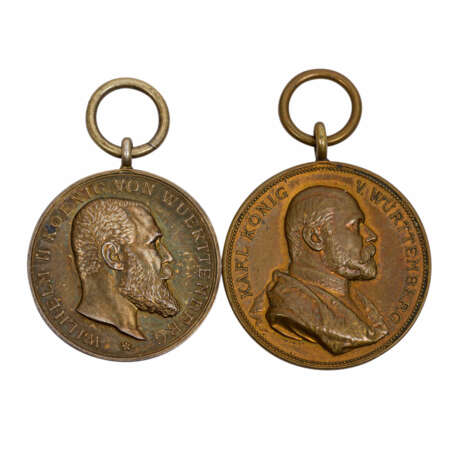 Württemberg Kg. Karl tragbare Medalle 1889, 25 jähriges Regierungsjubiläum, - фото 1