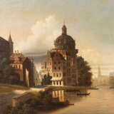 KAUFMANN, KARL, attr./Umkreis (K.K. 1843-1902, österreichischer Maler), "Holländische Stadt am Fluss", wohl Amsterdam, - Foto 2