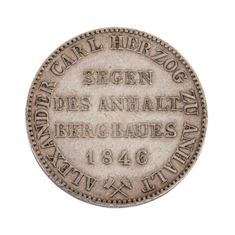 Anhalt Bernburg - Ausbeutetaler 1846, - Foto 2