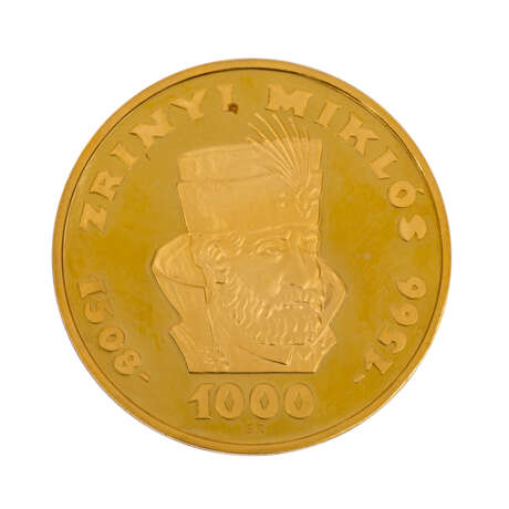 Toplos! Ungarn/GOLD - Äußerst seltene 1000 Forint 1966, - Foto 1