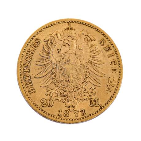 Württemberg/GOLD - 20 Mark 1873 F König Karl, - Foto 2