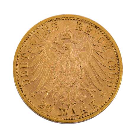 Württemberg/GOLD - 20 Mark 1900 F Wilhelm II., - photo 2