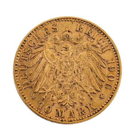 Sachsen/GOLD - 10 Mark 1906 E Friedrich August, - photo 2