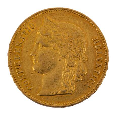 Schweiz/Gold - 20 Franken 1893, Helvetia, - photo 2