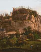 Romantische Landschaft mit Burgruine