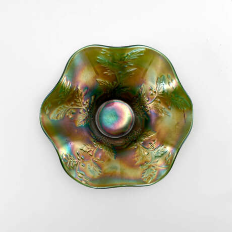 Plate “Holly serving bowl. USA, Fenton, carnival glass, handmade, 1907-1920”, Fenton, Mixed media, 1907 - photo 2