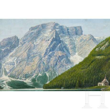 Gemälde Schweizer Bergsee, signiert "Angerosa 1909" - Foto 2