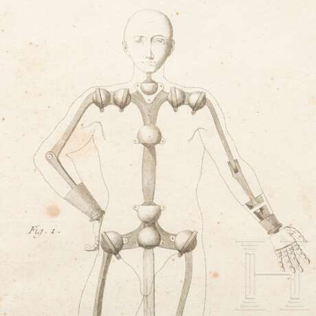 Gerahmte Grafik mit Darstellungen von Mannequins und deren Konstruktion, bezeichnet Bernard Direxit, Frankreich, 19. Jahrhundert - фото 2