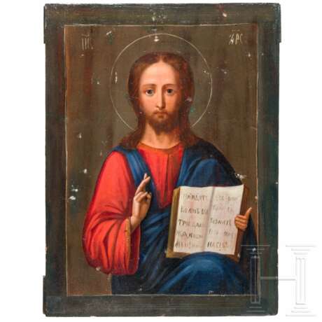 Ikone des Christus Pantokrator mit Silber-Oklad - Foto 2