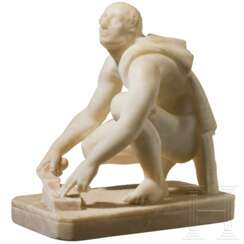 Alabaster-Skulptur des "Arrotino" als Klingenschleifer, Italien, 19. Jahrhundert
