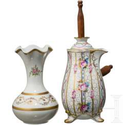 Kanne und Vase, Porzellanmanufaktur Limoges, 20. Jahrhundert