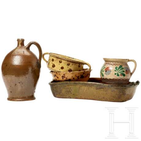 Fünf Teile Keramik, süddeutsch, 19. Jahrhundert - photo 1