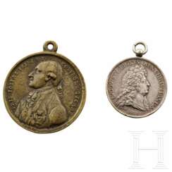 Zwei Medaillen, Deutschland und Frankreich, datiert 1789 und 1684