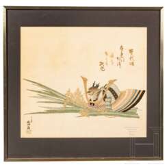 Seidenstickbild, Japan, um 1900
