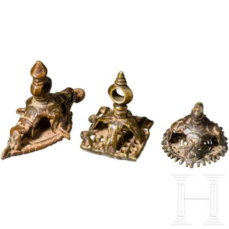 Drei Henna-Stempel, Bronze, 19. Jahrhundert - фото 1