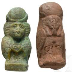 Zwei Amulettfiguren, altägyptisch, 2. - 1. Jahrtausend vor Christus
