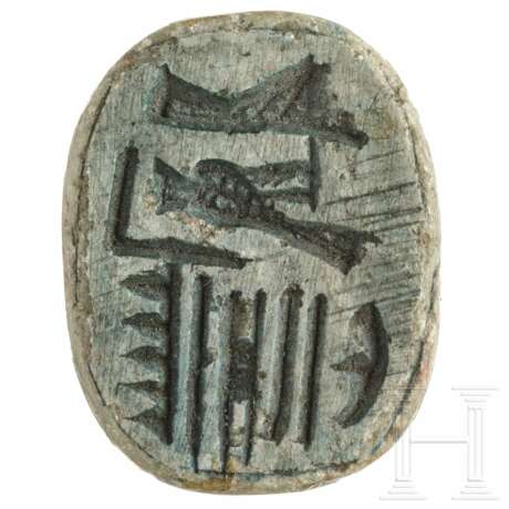Skarabäus mit Hieroglyphen auf der Unterseite, Ägypten, 2. - 1. Jahrtausend vor Christus - photo 2