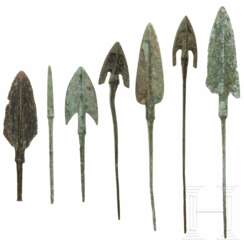 Sieben Pfeilspitzen, Bronze, Vorderasien, ca. 1000 vor Christus