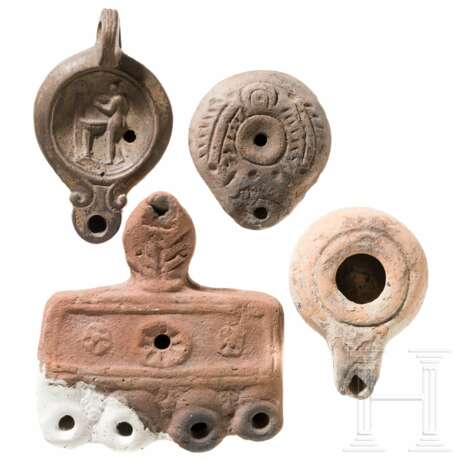 Vier Öllampen, östlicher Mittelmeerraum, römisch - byzantinisch, 2. - 9. Jahrhundert - photo 2