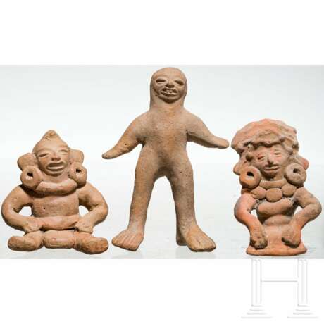 Drei Terrakottafiguren, Mexiko, Veracruz, 300 - 900 - фото 1