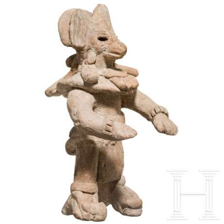 Seltene Terrakottafigur mit Koyotenmaske, Mexiko, Veracruz, ca. 900 - 1200 n. Chr. - photo 2