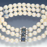 Armband: hochwertiges Akoya-Perlen-Armband mit Goldschmiedeschließe, Juwelier Hintze am Jungfernstieg in Hamburg, mit Originalbox - Foto 1