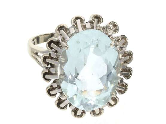 Ring: dekorativer alter Goldschmiedering mit Aquamarin von ca.5ct - photo 1